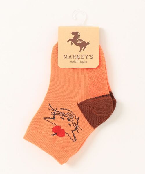 MARKEY'S(マーキーズ)の「クルーソックス/にゃんこりんご(9~13cm/14~18cm)(ソックス/靴下・キッズ・オフホワイト/グリーン/オレンジ・S/M)」の6枚目の写真