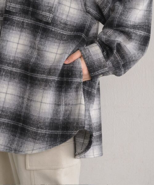 RETRO GIRL(レトロガール)の「起毛FウールチェックSH(シャツ/ブラウス・レディース・グリーン/ブラック/ベージュ・FREE)」の14枚目の写真