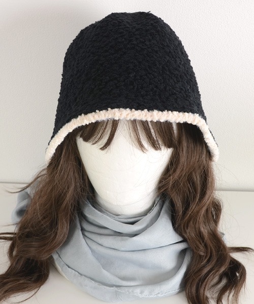 VIBGYOR Women(ヴィブジョー ウィメン)の「【resonance】ウール ニット パイピング風 ベルハット 帽子(ハット・レディース・アイボリー/ブラック/キャメル・FREE)」の7枚目の写真