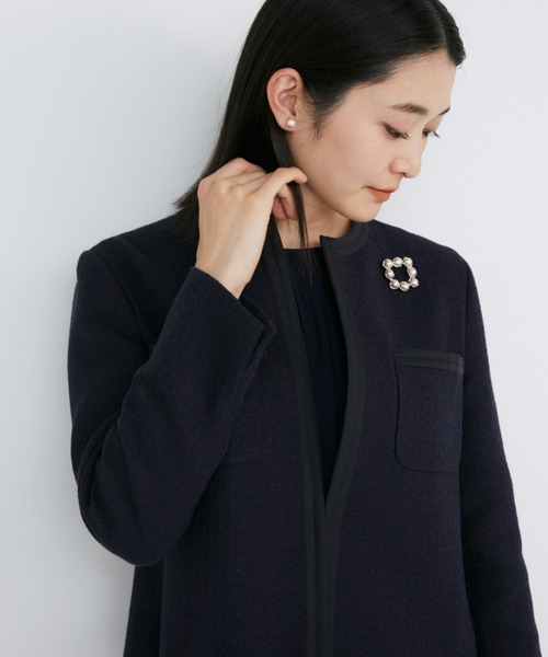 イネド　ツイードノーカラージャケット ROBE SUPERIOR CLOSET》ノーカラーツイードジャケット | イネド