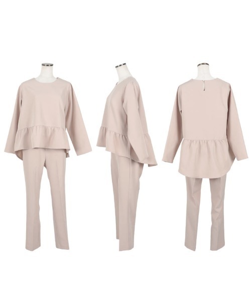 KOBE LETTUCE（コウベレタス）の「[ セレモニー ]ティアードトップス×センタープレスパンツセットアップ（スーツセット・レディース・ホワイト系/ブラック/グレー系・L/M）」の13枚目の写真