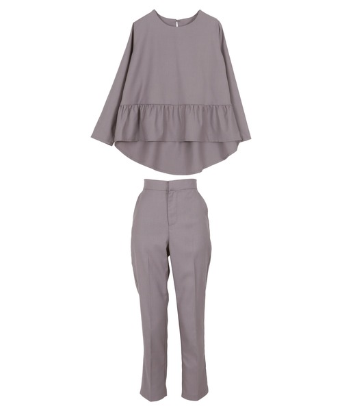 KOBE LETTUCE（コウベレタス）の「[ セレモニー ]ティアードトップス×センタープレスパンツセットアップ（スーツセット・レディース・ホワイト系/ブラック/グレー系・L/M）」の17枚目の写真