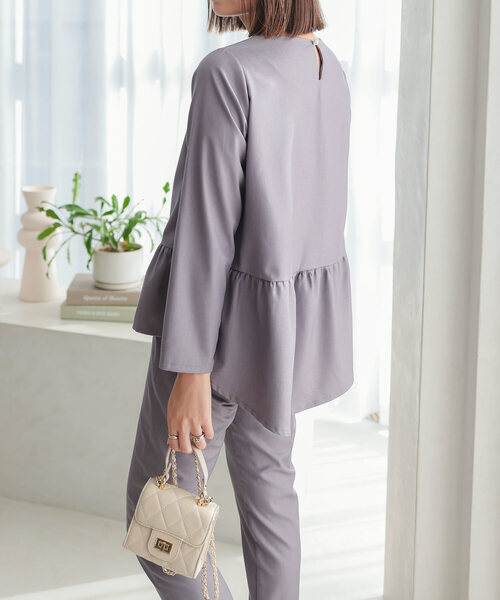 KOBE LETTUCE（コウベレタス）の「[ セレモニー ]ティアードトップス×センタープレスパンツセットアップ（スーツセット・レディース・ホワイト系/ブラック/グレー系・L/M）」の20枚目の写真