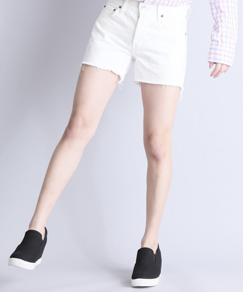 Denime（ドゥニーム）の「【MadeInJapan】DENIM SHORT PANTS/デニムショートパンツ（デニムパンツ・レディース・ホワイト/ライトインディゴブルー・MEDIUM/X-SMALL/SMALL）」の19枚目の写真