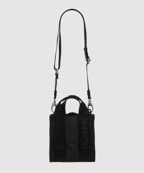 GANNI（ガニー）の「Recycled Tech Mini Tote（ハンドバッグ・レディース・ブラック・ONE SIZE）」の2枚目の写真
