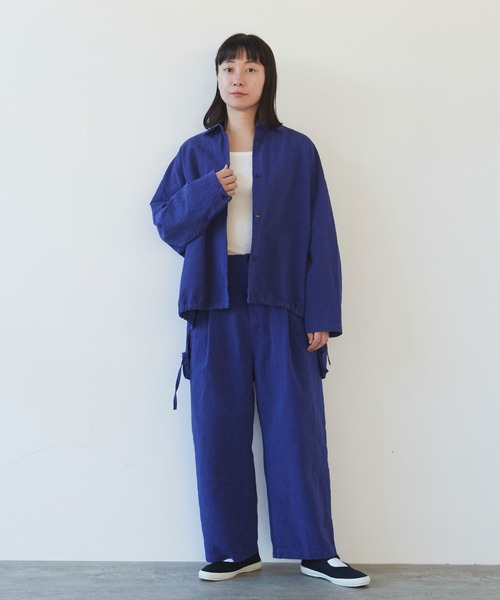 yuni（ユニ ）の「ハイツイストコットンリネン バックゴムパンツ