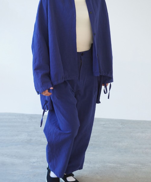 【yuni10周年】ハイツイスト コットン/リネン バックゴムパンツ yuni（ユニ ）の「ハイツイストコットンリネン バックゴムパンツ