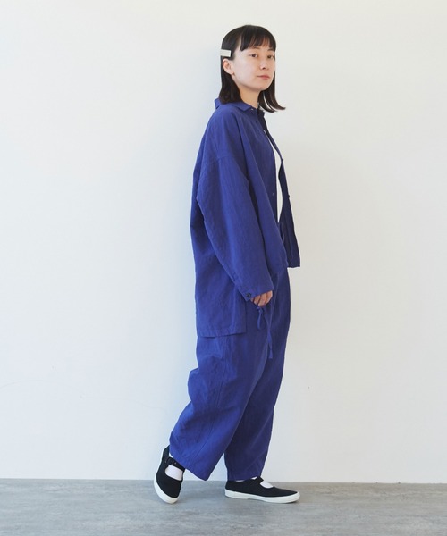 yuni（ユニ ）の「ハイツイストコットンリネン バックゴムパンツ