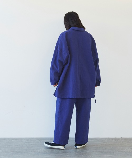 yuni（ユニ ）の「ハイツイストコットンリネン バックゴムパンツ