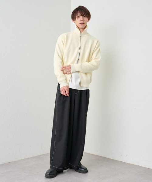 COLONY 2139(コロニートゥーワンスリーナイン)の「ポリツイルタックワイドパンツ(スラックス・メンズ・ブラック/ベージュ・LARGE/MEDIUM)」の10枚目の写真