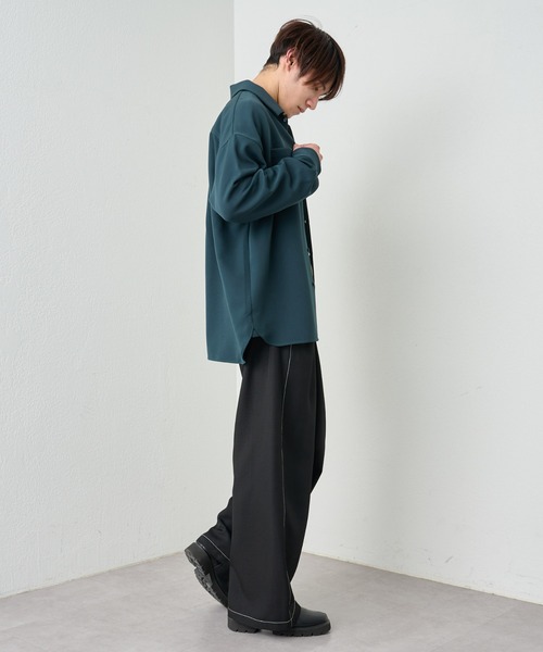 COLONY 2139(コロニートゥーワンスリーナイン)の「ポリツイルタックワイドパンツ(スラックス・メンズ・ブラック/ベージュ・LARGE/MEDIUM)」の4枚目の写真