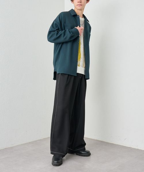 COLONY 2139(コロニートゥーワンスリーナイン)の「ポリツイルタックワイドパンツ(スラックス・メンズ・ブラック/ベージュ・LARGE/MEDIUM)」の5枚目の写真