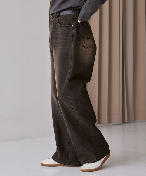 セール】ヴィンテージメイクバギーセミワイドデニムパンツ