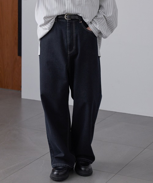 ヴィンテージメイクバギーセミワイドデニムパンツ MONO-MART│MONO