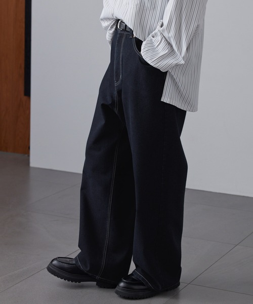 ヴィンテージメイクバギーセミワイドデニムパンツ MONO-MART│MONO