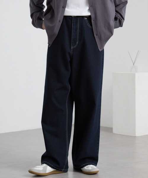 ヴィンテージメイクバギーセミワイドデニムパンツ MONO-MART│MONO