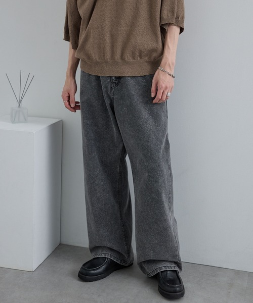 デニムパンツ（グレー/灰色系・リジッド・ワンウォッシュ