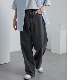 セミワイド 春夏」に該当するデニムパンツ（ブラック/黒色系