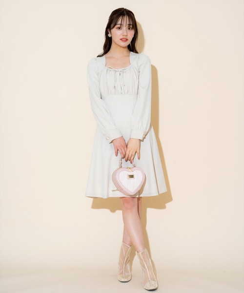 WILLSELECTION（ウィルセレクション）の「ギャザーリボンフレアミニワンピース（ワンピース・レディース・ピンク/ミント/ベージュ・FREE）」の8枚目の写真