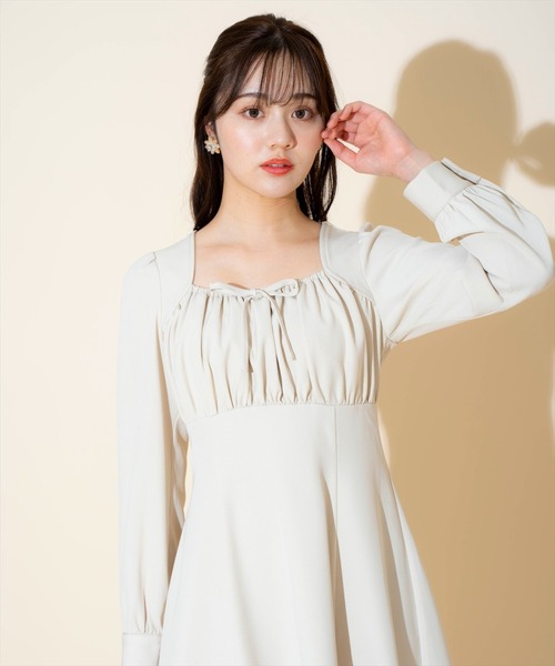 WILLSELECTION（ウィルセレクション）の「ギャザーリボンフレアミニワンピース（ワンピース・レディース・ピンク/ミント/ベージュ・FREE）」の14枚目の写真