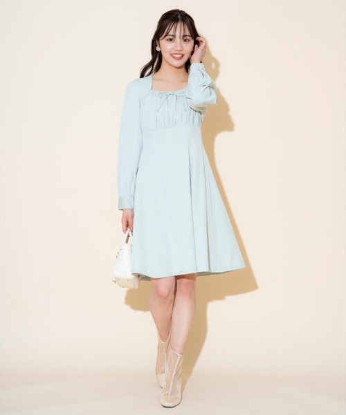 WILLSELECTION（ウィルセレクション）の「ギャザーリボンフレアミニワンピース（ワンピース・レディース・ピンク/ミント/ベージュ・FREE）」の18枚目の写真