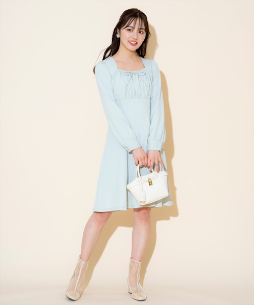 WILLSELECTION（ウィルセレクション）の「ギャザーリボンフレアミニワンピース（ワンピース・レディース・ピンク/ミント/ベージュ・FREE）」の19枚目の写真