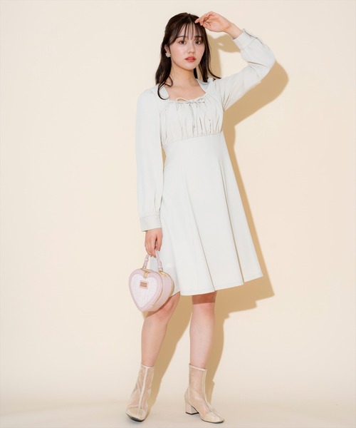 WILLSELECTION（ウィルセレクション）の「ギャザーリボンフレアミニワンピース（ワンピース・レディース・ピンク/ミント/ベージュ・FREE）」の6枚目の写真