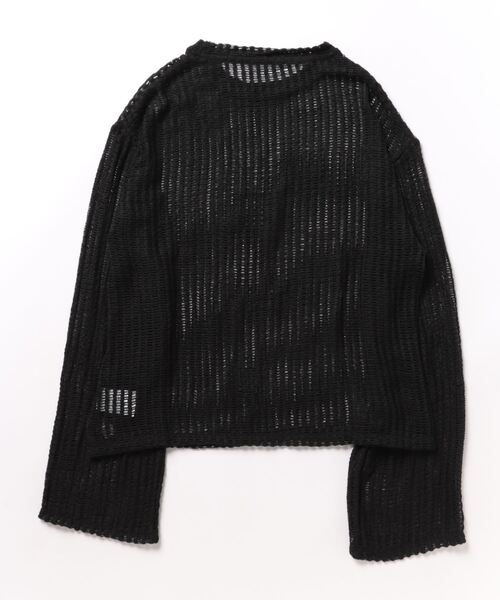 reca（レカ）の「メッシュニットソー（ニット/セーター・レディース・ブラック/アイボリー・M）」の3枚目の写真