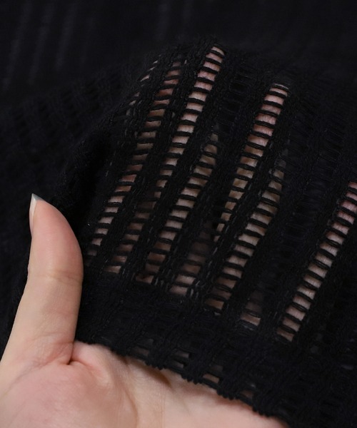 reca（レカ）の「メッシュニットソー（ニット/セーター・レディース・ブラック/アイボリー・M）」の11枚目の写真