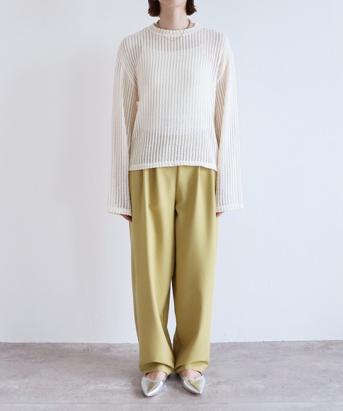 reca（レカ）の「メッシュニットソー（ニット/セーター・レディース・ブラック/アイボリー・M）」の13枚目の写真