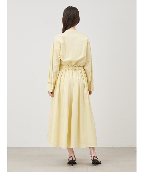 Mila Owen(ミラオーウェン)の「スタンド衿前ふらし後ドッキングシャツワンピース【マシーンウォッシャブル】(シャツワンピース・レディース・ホワイト/ネイビー/イエロー・0/1)」の9枚目の写真