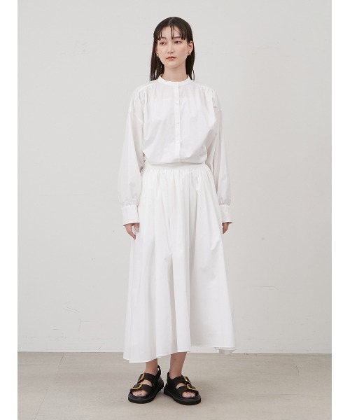 Mila Owen(ミラオーウェン)の「スタンド衿前ふらし後ドッキングシャツワンピース【マシーンウォッシャブル】(シャツワンピース・レディース・ホワイト/ネイビー/イエロー・0/1)」の16枚目の写真