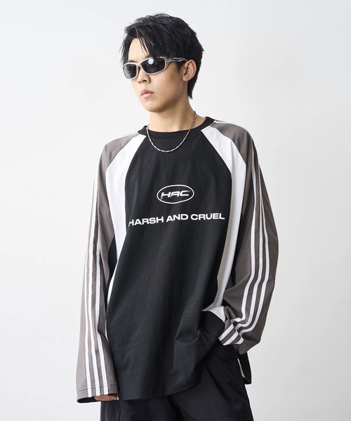 HARSH AND CRUEL ロゴ プリント 長袖 Tシャツ 大人気 男女兼用 fit=scale-down,w=1200