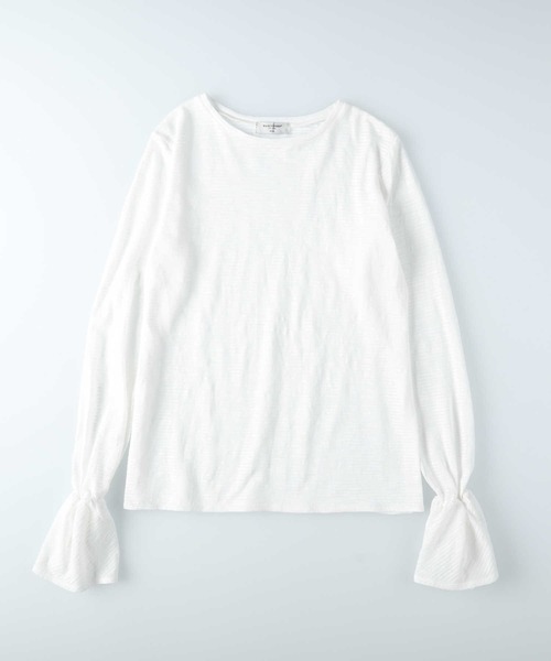 BACK NUMBER(バックナンバー)の「【BACK NUMBER】フレアスリーブ長袖Tシャツ(Tシャツ/カットソー・レディース・オフホワイト/ブラック/ブラック×ホワイト/ホワイト×ブラック・LARGE/SMALL/MEDIUM/XL)」の6枚目の写真