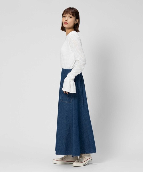 BACK NUMBER(バックナンバー)の「【BACK NUMBER】フレアスリーブ長袖Tシャツ(Tシャツ/カットソー・レディース・オフホワイト/ブラック/ブラック×ホワイト/ホワイト×ブラック・LARGE/SMALL/MEDIUM/XL)」の5枚目の写真