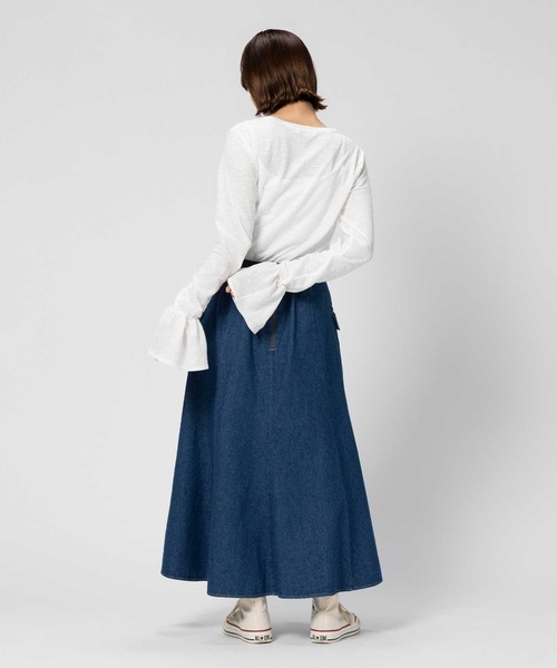 BACK NUMBER(バックナンバー)の「【BACK NUMBER】フレアスリーブ長袖Tシャツ(Tシャツ/カットソー・レディース・オフホワイト/ブラック/ブラック×ホワイト/ホワイト×ブラック・LARGE/SMALL/MEDIUM/XL)」の11枚目の写真