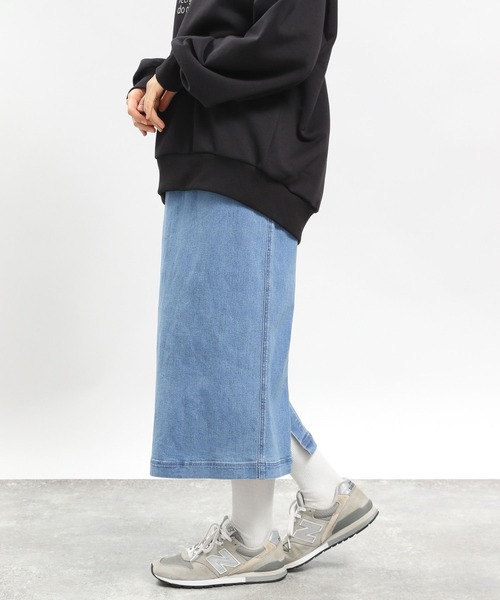 GLOBAL WORK Smile Seed Store（グローバルワーク スマイルシードストア）の「デニムＩラインスカート/977006（デニムスカート・レディース・ブルー系その他3/ブラック/アイボリー/ブルー系その他5・SMALL/MEDIUM/X-LARGE/LARGE）」の5枚目の写真