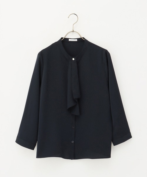 Honeys(ハニーズ)の「8分袖ボウタイブラウス(シャツ/ブラウス・レディース・ホワイト/ライトグレー/ネイビー/ミント/スモークピンク・S/M/L/LL/3L)」の22枚目の写真