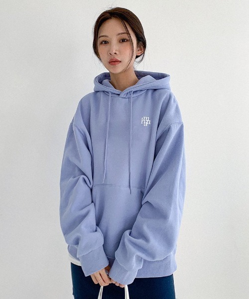 muahmuah(ムーアムーア)の「A'GEM/9 × .kom『muah muah/ムーアムーア』MUAH CIRCLE LOGO OVERFIT HOODIE/サークルロゴオーバーフィットフーディーパーカー(パーカー・レディース・アイボリー/ブラック/ライトブルー/グレー・FREE)」の5枚目の写真