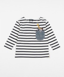 ポケットからアニマルボーダー長袖Tシャツ