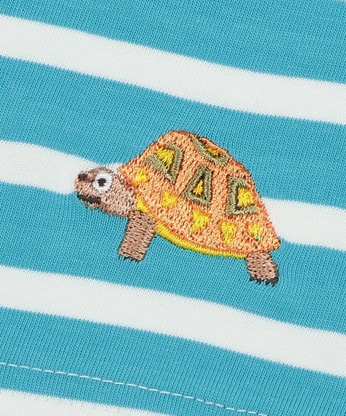 kladskap（クレードスコープ）の「ポケットからアニマルボーダー長袖Ｔシャツ（Tシャツ/カットソー・キッズ・ターコイズブルー/オフホワイト・130cm/120cm/110cm/100cm/90cm/80ｃｍ）」の14枚目の写真