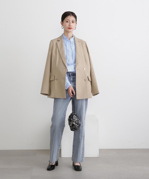 N.（N. Natural Beauty Basic）（エヌエヌナチュラルビューティーベーシック）の「◆【S Size Line】ダブルブレストテーラードジャケット（テーラードジャケット・レディース・ブラウン/ベージュ/ネイビー・SMALL/MEDIUM）」の7枚目の写真