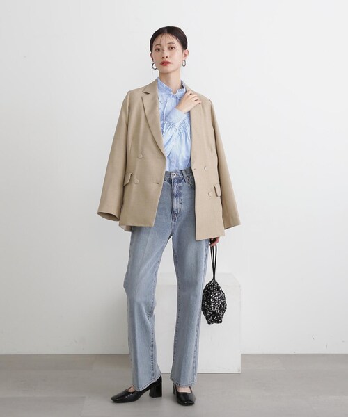 N.（N. Natural Beauty Basic）（エヌエヌナチュラルビューティーベーシック）の「◆【S Size Line】ダブルブレストテーラードジャケット（テーラードジャケット・レディース・ブラウン/ベージュ/ネイビー・SMALL/MEDIUM）」の9枚目の写真