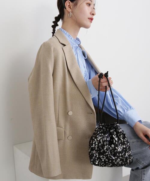 N.（N. Natural Beauty Basic）（エヌエヌナチュラルビューティーベーシック）の「◆【S Size Line】ダブルブレストテーラードジャケット（テーラードジャケット・レディース・ブラウン/ベージュ/ネイビー・SMALL/MEDIUM）」の10枚目の写真