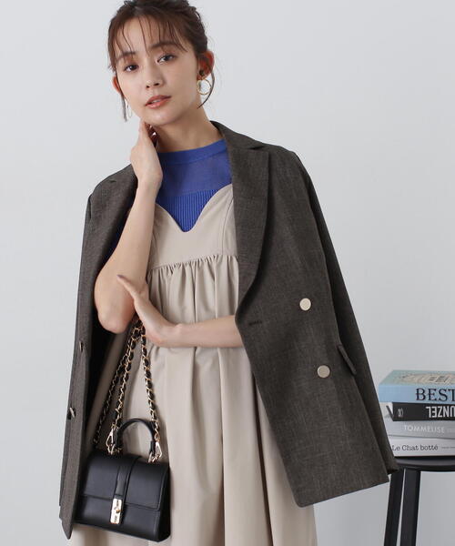 N.（N. Natural Beauty Basic）（エヌエヌナチュラルビューティーベーシック）の「◆【S Size Line】ダブルブレストテーラードジャケット（テーラードジャケット・レディース・ブラウン/ベージュ/ネイビー・SMALL/MEDIUM）」の13枚目の写真