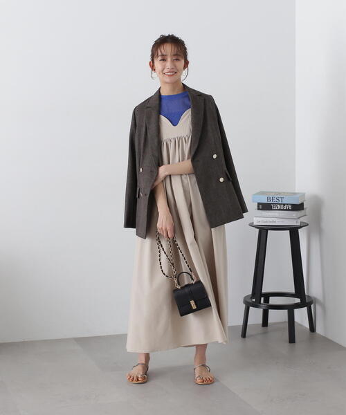 N.（N. Natural Beauty Basic）（エヌエヌナチュラルビューティーベーシック）の「◆【S Size Line】ダブルブレストテーラードジャケット（テーラードジャケット・レディース・ブラウン/ベージュ/ネイビー・SMALL/MEDIUM）」の14枚目の写真