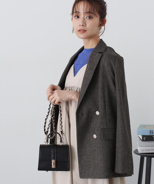 N.（N. Natural Beauty Basic）（エヌエヌナチュラルビューティーベーシック）の「◆【S Size Line】ダブルブレストテーラードジャケット（テーラードジャケット・レディース・ブラウン/ベージュ/ネイビー・SMALL/MEDIUM）」の17枚目の写真