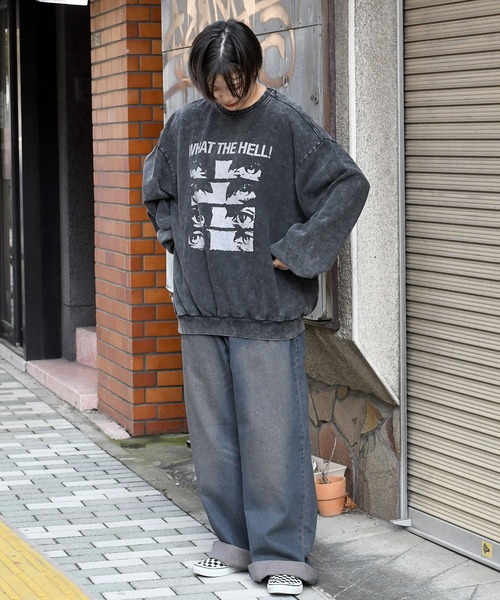 セール】硫化染め プリント プルオーバー/ピグメント プリント