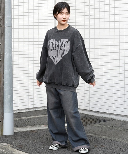 セール】硫化染め プリント プルオーバー/ピグメント プリント