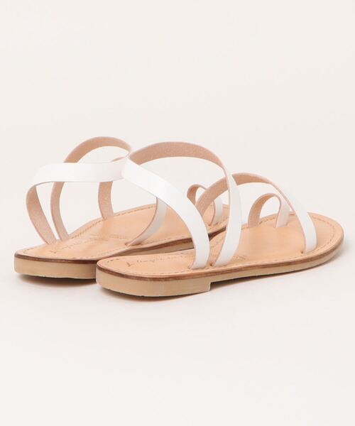 Rivel(リヴェル)の「【L’ ANGOLO DEL CUOIO/ランゴロデルクオイオ】トングサンダル レザーサンダル フラットサンダル(サンダル・レディース・ホワイト/ブラック/シルバー・39/38/37/36)」の4枚目の写真